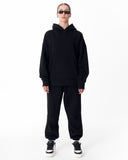 Women's Side Button Black Hoodie (7)