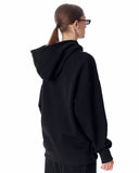Women's Side Button Black Hoodie (2)