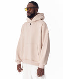 Minimalist Sleeve Printed Beige Oversized Hoodie (12)