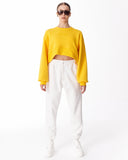 Women's Oversized Crop Sweatshirt Yellow (8)