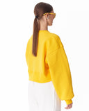 Women's Oversized Crop Sweatshirt Yellow (2)