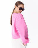 Women's Oversized Crop Sweatshirt Pink (10)