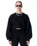 Women's Oversized Crop Sweatshirt Black
