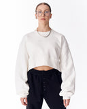 Women's Oversized Crop Sweatshirt White (3)