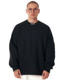 777' Oversized Designer Black Sweatshirt with 3D Rubber Printed