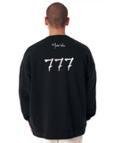777' Oversized Designer Black Sweatshirt with 3D Rubber Printed (8)