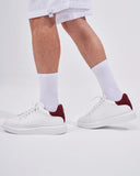 V-Harmony Men's White Shoes with Red Suede Heel Tab (7)
