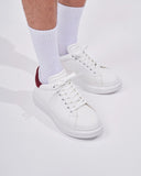 V-Harmony Men's White Shoes with Red Suede Heel Tab (8)
