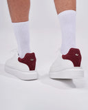V-Harmony Men's White Shoes with Red Suede Heel Tab (5)