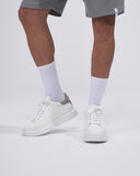V-Harmony Men's White Shoes with Gray Suede Heel Tab (9)