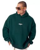 ‘’Slogan’’ Puff Printed Men’s Extra Oversized Green Hoodie (9)