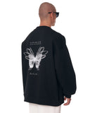 Butterfly Illusion Men's Oversized Black Sweatshirt (4)