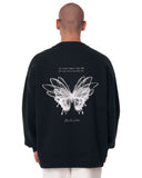 Butterfly Illusion Men's Oversized Black Sweatshirt