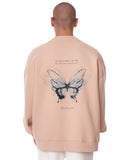 Butterfly Illusion Men's Oversized Beige Sweatshirt (4)