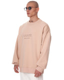 Butterfly Illusion Men's Oversized Beige Sweatshirt (2)