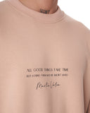 Butterfly Illusion Men's Oversized Beige Sweatshirt (6)