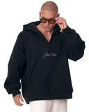 Men's Hook and Loop Oversized Cosy Hoodie in Black (2)