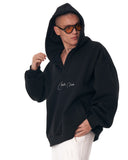 Men's Hook and Loop Oversized Cosy Hoodie in Black (9)