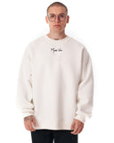 Ikigai Men's Oversized Martin Valen 3D Printed White Sweatshirt