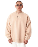 Ikigai Men's Oversized Martin Valen 3D Printed Beige Sweatshirt