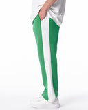 Street Style Green Sweatpants With White Stripes (10)