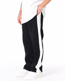 Street Style Black Sweatpants With White Stripes (2)