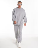 Designer Oversized Gray Sweatshirt Tracksuit Set (8)