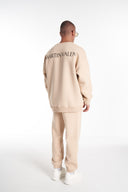 Designer Oversized Beige Sweatshirt Tracksuit Set (11)