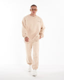 Designer Oversized Beige Sweatshirt Tracksuit Set (13)
