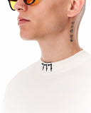‘777’ Men’s Oversized White Designer T-shirt with 3D Print Detail (6)