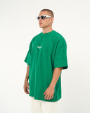 "Slogan" Men’s Oversized Printed Designer T-shirt in Green (3)