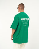 "Slogan" Men’s Oversized Printed Designer T-shirt in Green (8)
