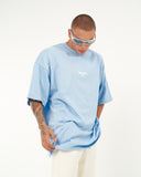 "Slogan" Men’s Oversized Printed Designer T-shirt in Blue (8)