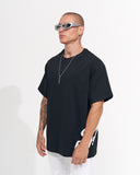 "Perspective" Men’s Oversized Puff Printed Designer T-shirt in Black (3)