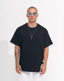 "Perspective" Men’s Oversized Puff Printed Designer T-shirt in Black (2)