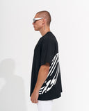 "Perspective" Men’s Oversized Puff Printed Designer T-shirt in Black (5)