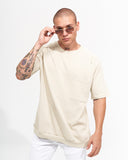 Men’s Regular Fit Crew Neck Melange Cream T-shirt with Pocket (6)