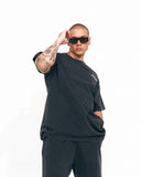 Men's Oversized Acid Washed Vintage 3D Printed Black T-shirt (5)