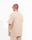 Men's Oversized Acid Washed Vintage 3D Printed Beige T-shirt (5)