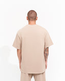 Men's Oversized Acid Washed Vintage 3D Printed Beige T-shirt (6)