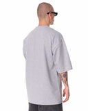 Minimalist Chest Printed Oversized Gray T-shirt (3)