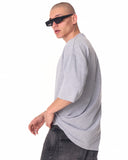 Minimalist Chest Printed Oversized Gray T-shirt (8)