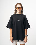 ’Slogan’’ Women’s Oversized Designer Print Detail Black T-shirt (2)