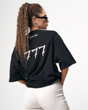 ‘777’ Women’s Oversized Black T-shirt with 3D Print (10)