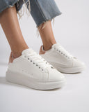 V-Harmony Women's White Shoes with Salmon Heel Tab (10)