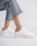 V-Harmony Women's White Shoes with Salmon Heel Tab (6)