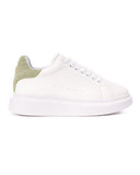 V-Harmony Women's White Shoes with Khaki Heel Tab