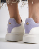 V-Harmony Women's White Shoes with Purple Heel Tab (9)