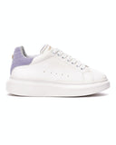 V-Harmony Women's White Shoes with Purple Heel Tab