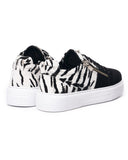 Black and White Duo-Zipped Custom Sneakers For Women (2)